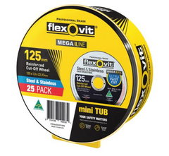 Flexovit Megaline Steel & Stainless PK 25 Right Angle Cut-Off Wheel 125mmx 1.0 x 22.2 Type 41  66253371090