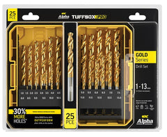 Alpha25 Piece  Gold Series Metric Tuffbox Pro Drill Set SM25TP