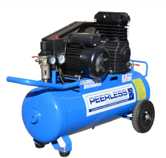 Peerless P14 Single Phase Portable Air Compressor: Belt Drive, 10Amp, 2.75HP, 275LPM 00257 Compressor Peerless Products