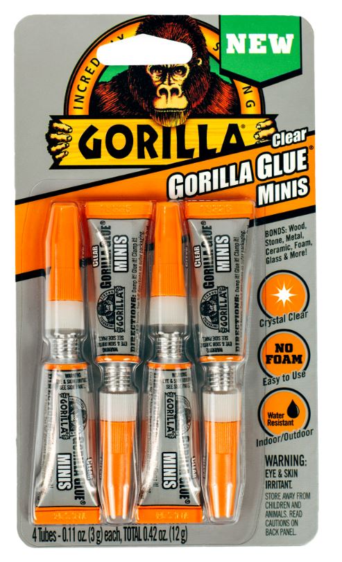 Gorilla Clear Glue Mini 3gm 4 pack GG101578 Glue Gorilla