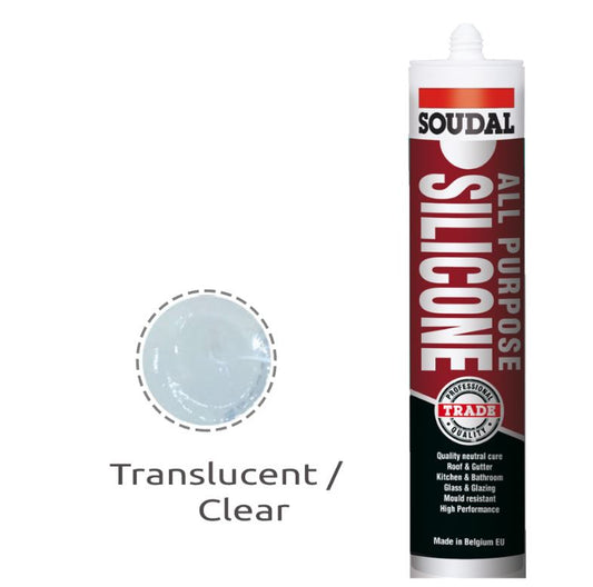 Soudal All Purpose Translucent Silicone Clear 300ml x 12 121662 silicone Soudal