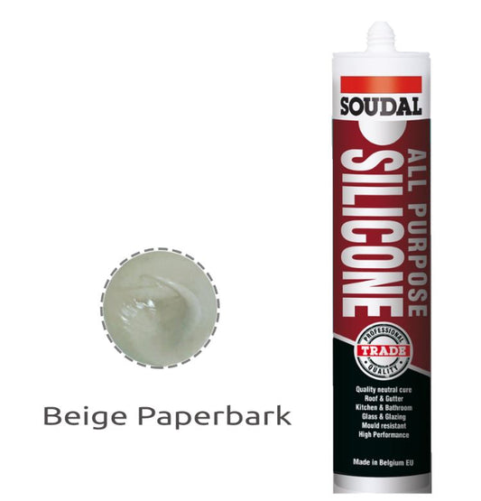 Soudal All Purpose Silicone Beige Colorbond Paperbark 300ml x 12 121663 silicone Soudal