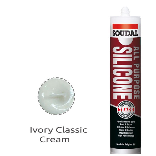 Soudal All Purpose Silicone Ivory Colorbond Classic Cream 300ml x 12 121664 silicone Soudal