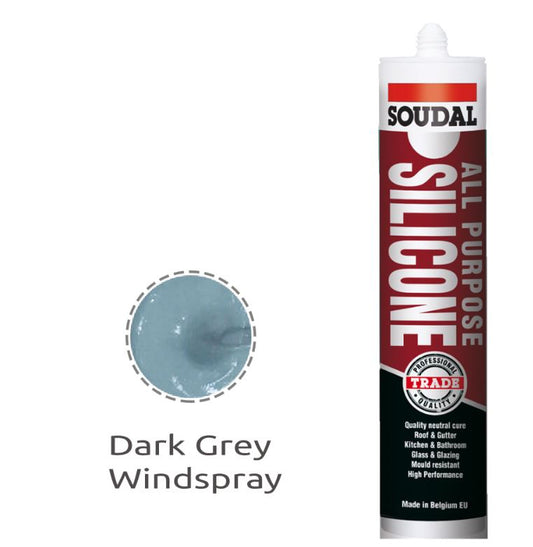Soudal All Purpose Silicone Dark Colorbond Windspray 300ml x 12 121666 silicone Soudal