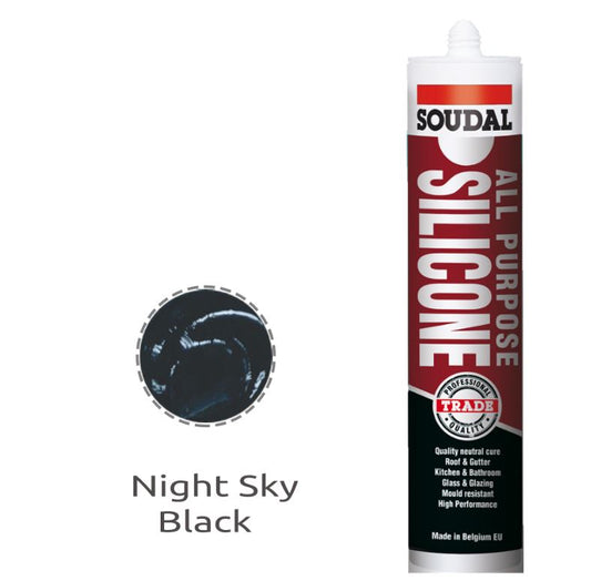Soudal All Purpose Silicone Black Colorbond Night Sky 300ml x 12 121995 silicone Soudal