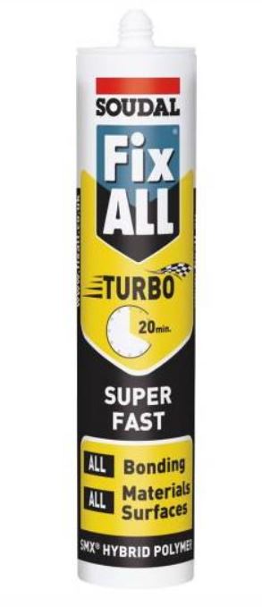 Soudal Fix ALL Turbo White 290ml x 12 122236 Adhesive Soudal