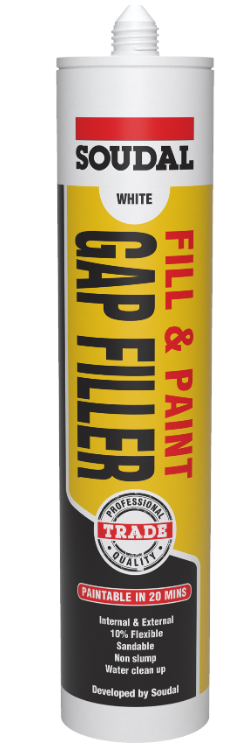 Soudal Fill & Paint Gap Filler White 300ml x 12 122394 Gap Filler Soudal