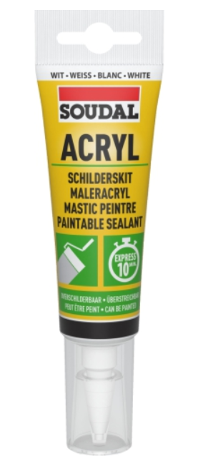 Soudal Acryl White Gap Filler 80ml White x 12 124731 Gap Filler Soudal