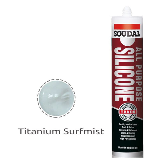 Soudal All Purpose Silicone Titanium Colorbond Surfmist 300ml 127785 x 12 silicone Soudal