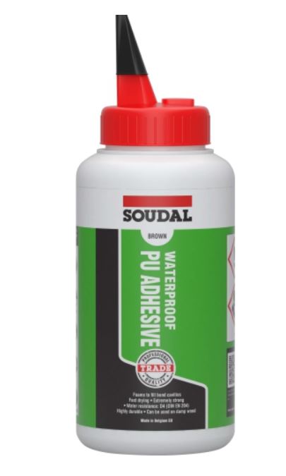Soudal Waterproof PU Adhesive Brown 750gm x 12 130318 Adhesive Soudal