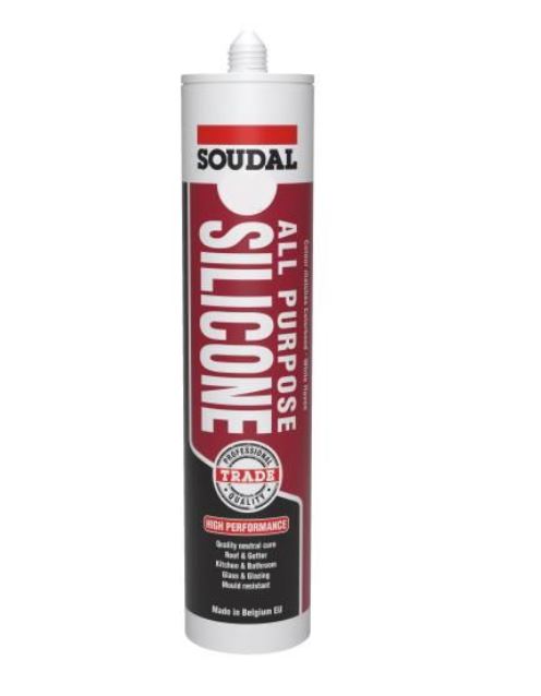 Soudal All Purpose Silicone Medium Grey 300ml x 12 131648 silicone Soudal