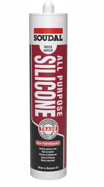 Soudal All Purpose Silicone Moss Colorbond Cottage Green x 12 300ml 144558 silicone Soudal
