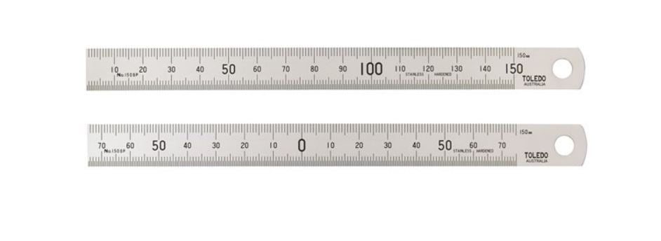 Toledo Stainless Steel Double Sided Rule Metric 150mm 150SP Ruler Toledo