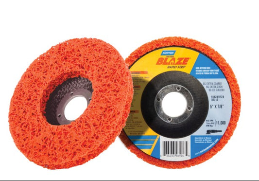 Norton Blaze Stripping Disc Rapid Strip Disc 125 x 22mm Orange 66623303916 Grinder Disc Norton