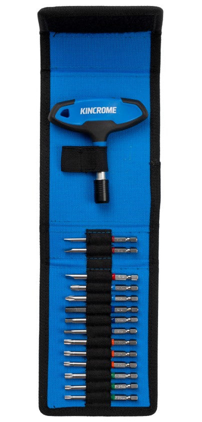 Kincrome Ratcheting T-Handle Set 15 Piece K5691 Ratchet Bit Kincrome