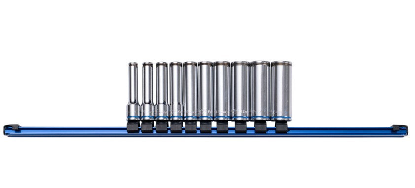Kincrome 10 Piece 3/8” Drive Nut-Lok Socket Rail Deep Set K2178NL Socket Set Kincrome