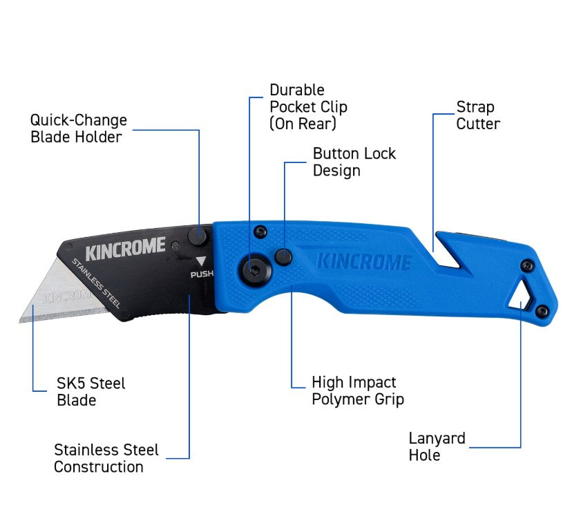 Kincrome High Impact Folding Utility Knife K6100