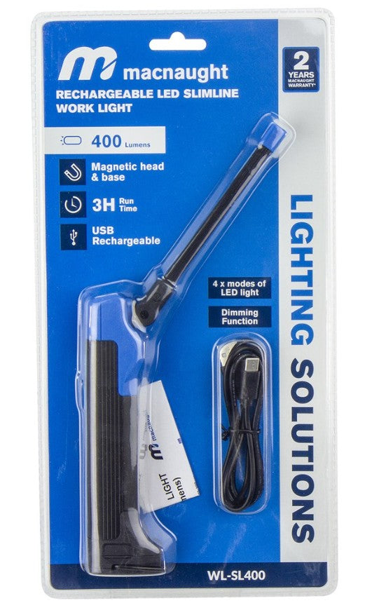Macnaught Rechargeable LED Slim Line Work Light WL-SL400 Work Light Macnaught