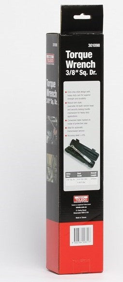 Toledo Torque Wrench 3/8" Sq. Drive 7-108Nm/5-80Ft. Lbs 301098 wrench Toledo