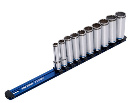 Kincrome 10 Piece 3/8” Drive Nut-Lok Socket Rail Deep Set K2178NL Socket Set Kincrome