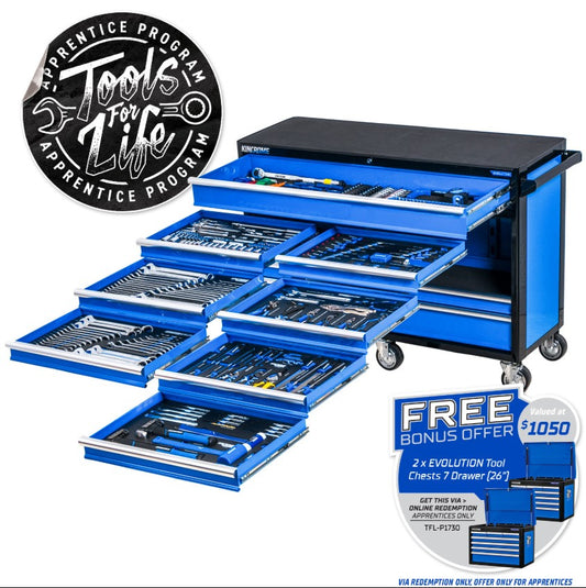 Kincrome EVOLUTION Trolley Tool Kit 493 Piece 13 Drawer (53") P1730 Tool boxes Kincrome