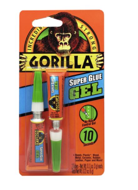 Gorilla Superglue Gel 3gm 2 pack GG41025 Glue Gorilla
