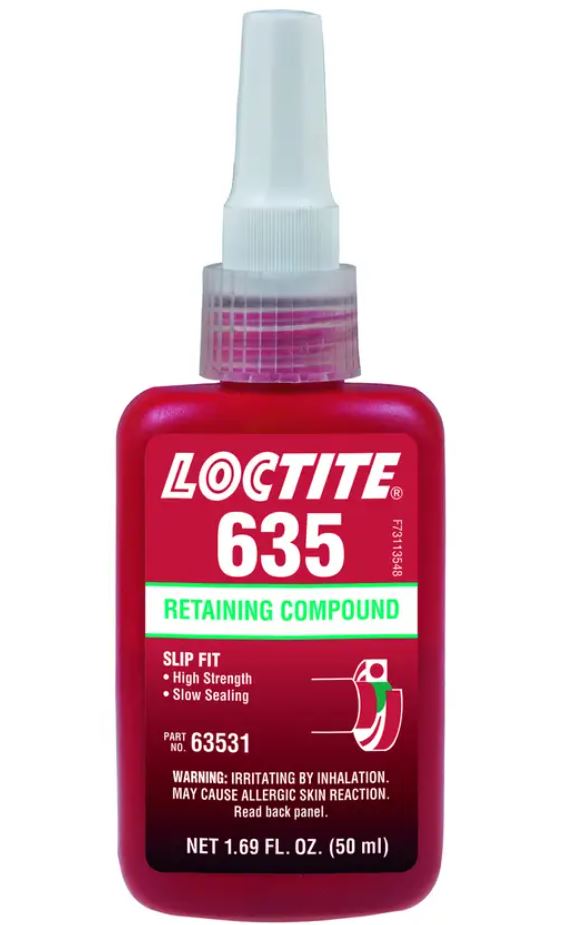 Loctite 635 Retaining Compound High Strength Slow Cure 50ml Bottle 635 ...
