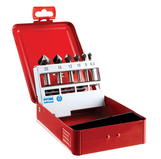 Alpha Countersink 3 Flute Set 6.3, 8, 10, 12, 16, 20mm CS3-SET6 Countersinks Alpha