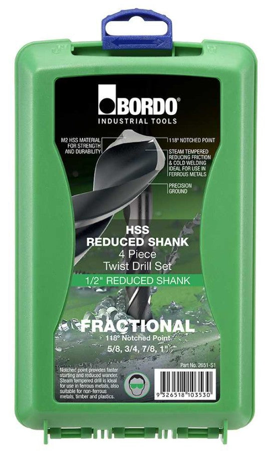 Bordo Drill Set Reduced Shank 5/8-1 inch ½ 4 pce Imperial 2651-S1 Drill Sets Bordo