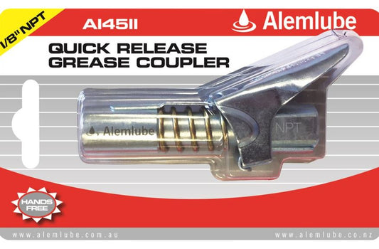 Alemlube Quick Release Grease Gun Coupler 1/8" NPT A14511 Grease Pumps and Guns Alemlube