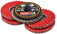 Geiger 50mm Quick-Lock Ceramic Flap Disc 5 Pack 40,60,80 or 120 GRIT AB22012F120CP