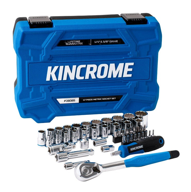 Kincrome Socket Set 47 Piece 1/4 & 3/8" Drive Metric P28085 Socket Set Kincrome