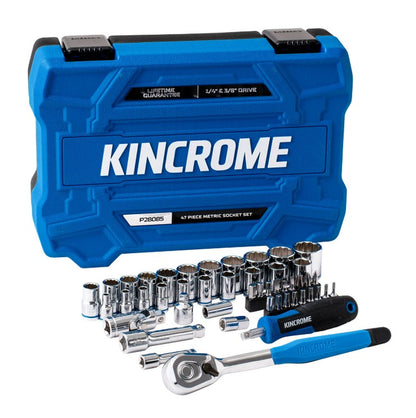 Kincrome Socket Set 47 Piece 1/4 & 3/8" Drive Metric P28085 Socket Set Kincrome