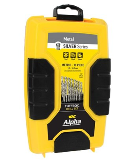 Alpha 19pc Silver Series Metric Drill Set 1.0-10.0mm SM19PBS Drill Sets Alpha