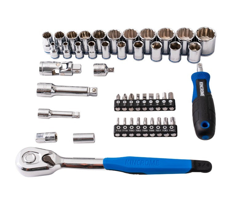 Kincrome Socket Set 47 Piece 1/4 & 3/8" Drive Metric P28085 Socket Set Kincrome