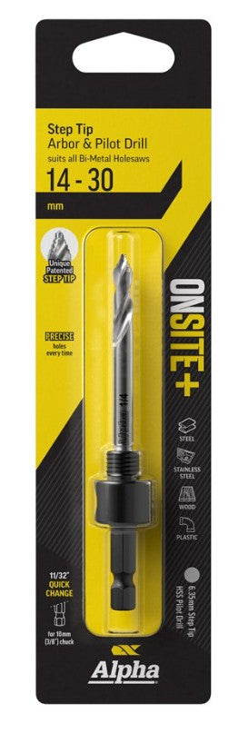 Alpha 14-30mm Onsite Plus Small Arbor to suit Holesaws Step Tip Pilot Drill ARBST-1 Drill Bit Alpha