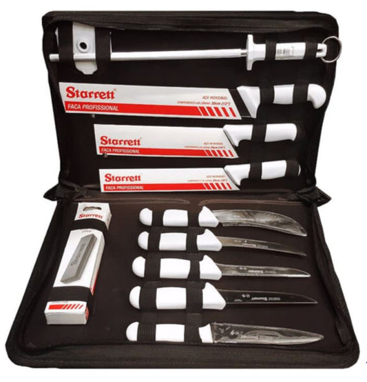 Starrett Professional Butchers Knife 11 Piece Set White BKK-11W Knife Starrett