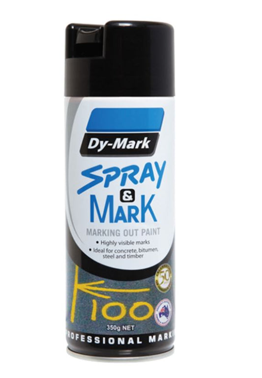 Dy-Mark BLACK Spray & Mark Spray Can 350g 40013501 Paint Dy-Mark