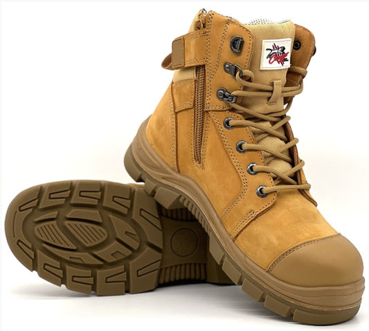 Bundaberg Zip Safety Boot 8" Side Zipper collar Boot Sizes 6 -15 BUNDABERG-9 Safety Boots Maxisafe