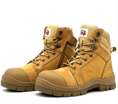 Bundaberg Zip Safety Boot 8" Side Zipper collar Boot Sizes 6 -15 BUNDABERG-9 Safety Boots Maxisafe