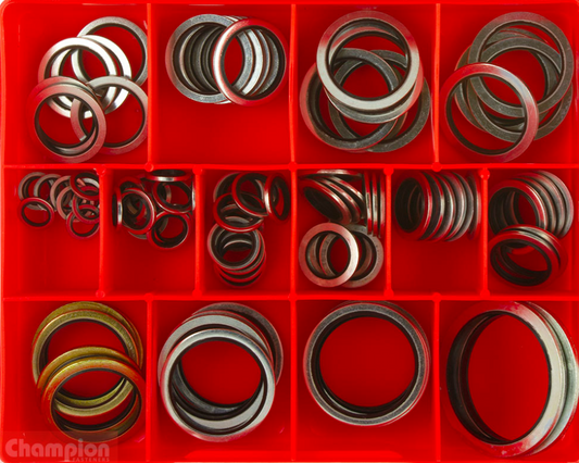 Champion Metric Bonded Sealing (Dowty) Washers Assortment 14 Sizes CA174 Washers Champion