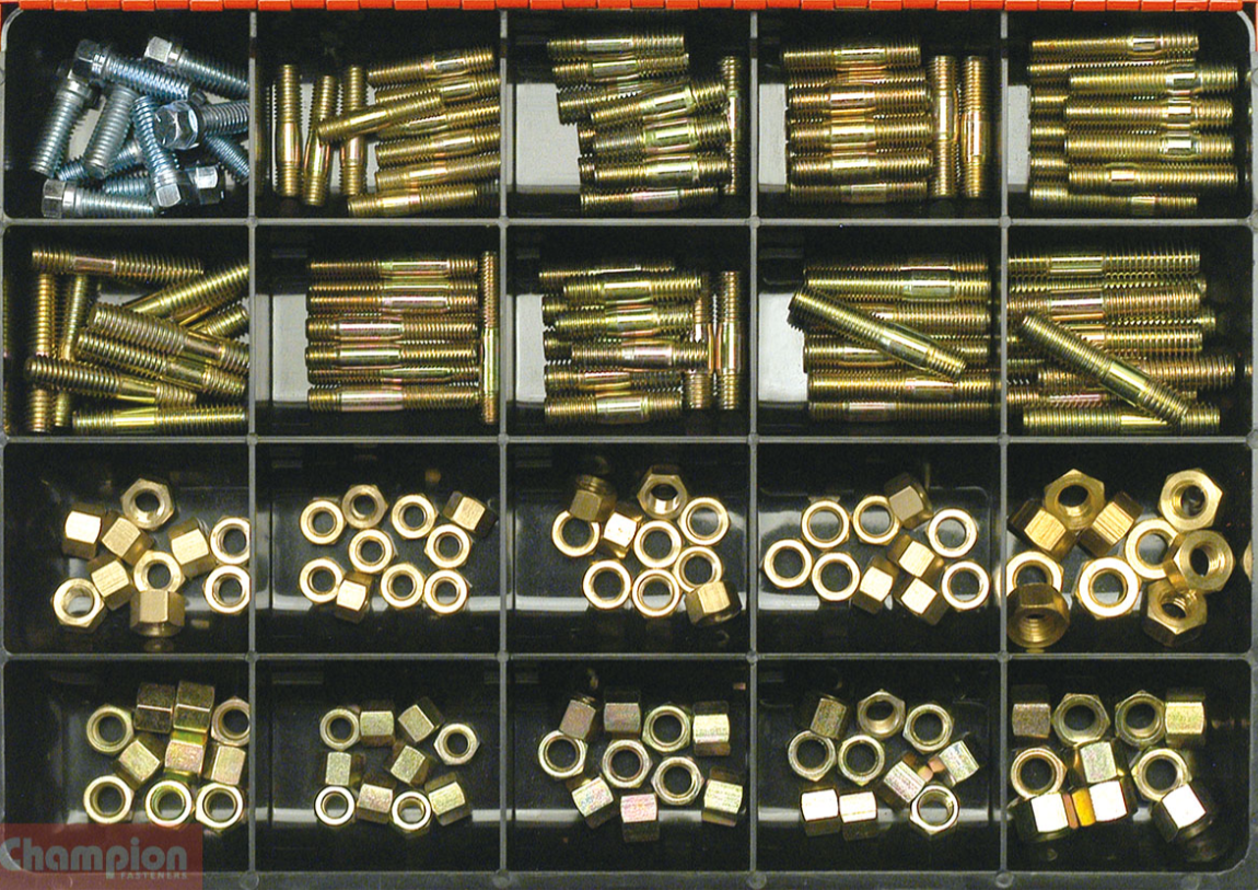 Champion Manifold Stud & Nut Master Kit 19 Sizes CA2096 Screws and Nuts Champion