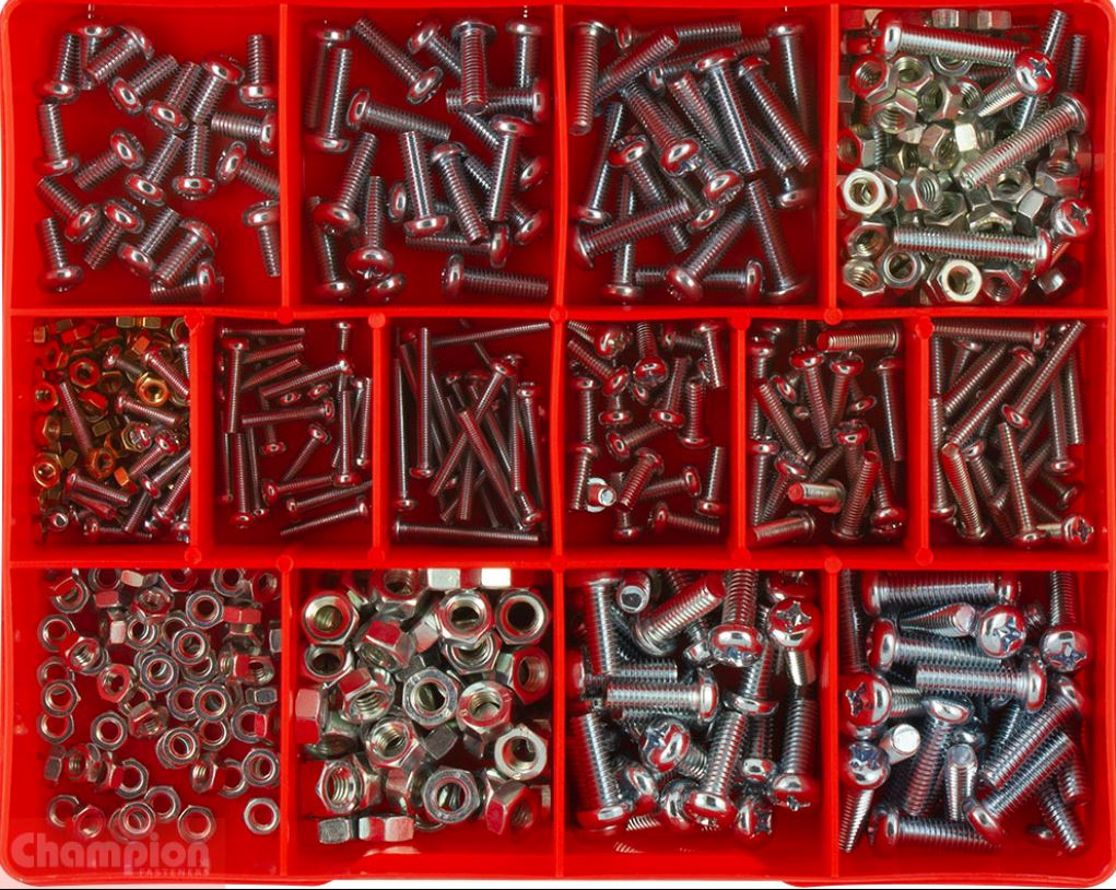 Champion Metric Pan X Recess Screw Assortment CA21 Screws and Nuts Champion