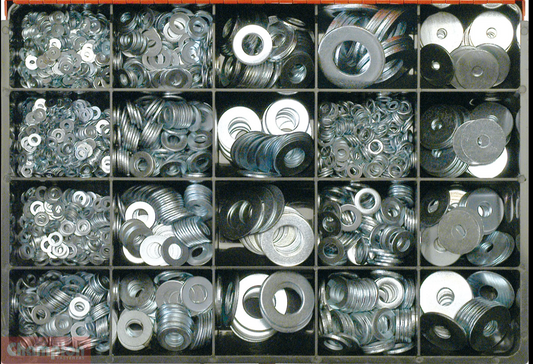 Champion Flat X Body Washer Zinc Plated Master Kit 20 Sizes: 6mm to 12mm & 1/8″ to 1″ ID CA2240 Washers Champion