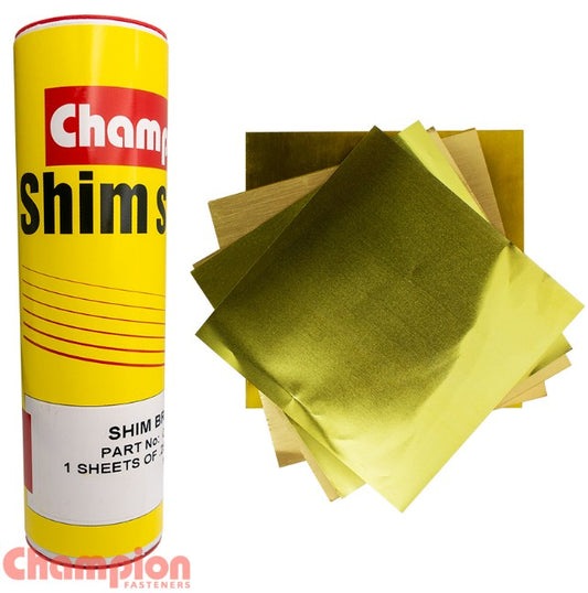 Champion Shim Brass Sheet 150 x 150 x .05mm (.002") 6/Pack CSB700 Shim Brass Sheet Champion