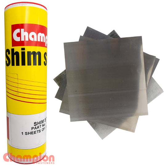 Champion Shim Steel Sheet 150 x 150 x .05mm (.002") 6/Pack CSS800 Shim Steel Sheet Champion