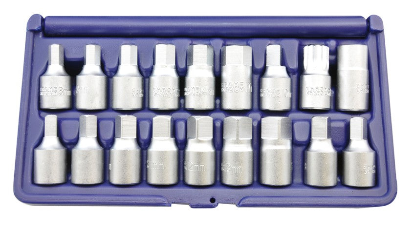 Automotive Oil Drain Plug Key Set 18 Piece 3/8" Sq Drv ET1236 Oil Drain Plug Key Automotive