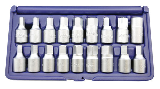 Automotive Oil Drain Plug Key Set 18 Piece 3/8" Sq Drv ET1236 Oil Drain Plug Key Automotive