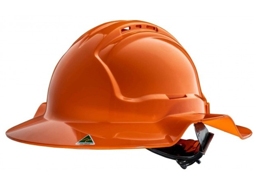 Tuffgard Broad Brim White Vented Hard Hat w/ ratchet harness FRTGBB57RWW0000 Hard Hat Tuffgard