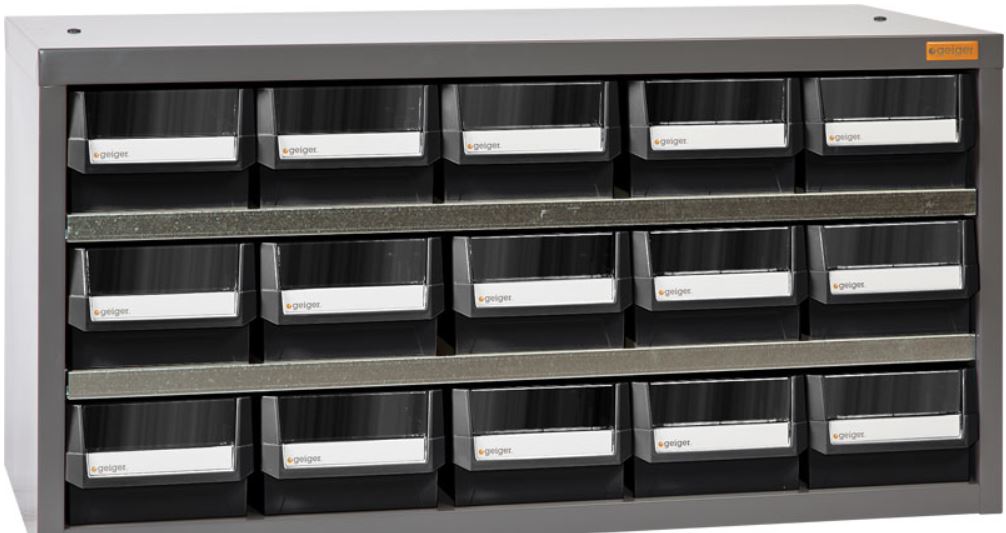 Geiger 15 Drawer HD Parts Cabinet HD515 Parts Cabinet Geiger